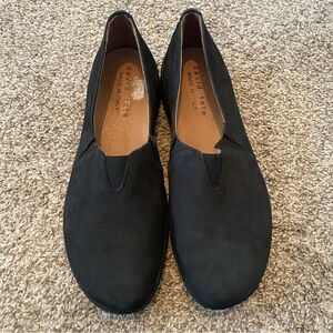 David Tate Black Leather Round Toe Loafers